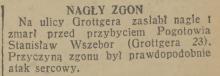 Nagły zgon, 1937