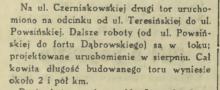 Drugi tor uruchomiono, 1937