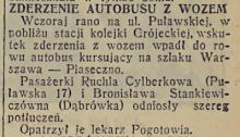 Autobus w rowie, 1937