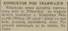 Konduktor pod tramwajem, 1937