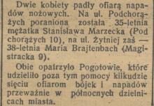 Napad nożowy, 1937