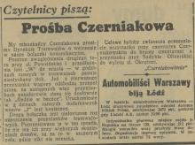 Prośba Czerniakowa o tramwaj