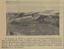 Samolot od Branki, 1937