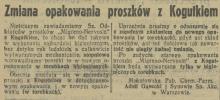 Zmiana opakowania, 1937