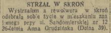 Straż w skroń, 1937