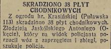 Kradzież płyt, 1937