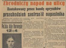 Przechodzień zastrzelił napastnika, 1937