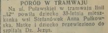 Poród w tramwaju, 1938
