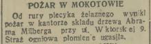 Pożar w Mokotowie, 1938