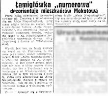 Łamigłówka numerowa, 1938
