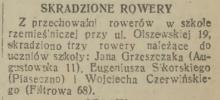 Skradzione rowery, 1938