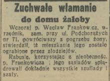 Włamanie do domu żałoby, 1938
