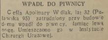 Wpadł do piwnicy, 1938