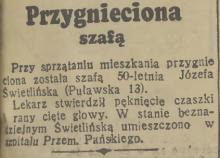 Przygnieciona szafą, 1938