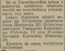 Nadmierna szybkość, 1938
