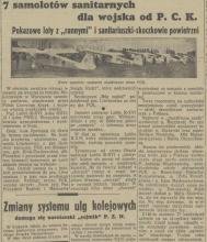 Samoloty sanitarne, 1938