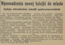 Nowej kolejki, 1938