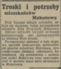 Troski i potrzeby, 1938