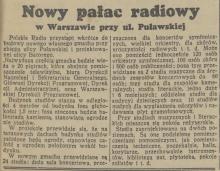 Nowy pałac radiowy, 1938