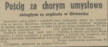 Pościg za chorym, 1938