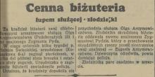 Biżuteria łupem służącej, 1938