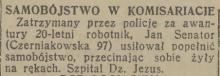 Samobójstwo w komisariacie, 1938