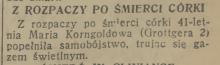 Samobójstwo z rozpaczy, 1938