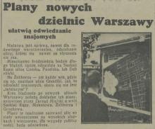 Plany nowych dzielnic, 1938
