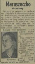 Maruszeczko stracony, 1938
