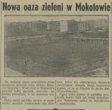 Nowa oaza zieleni, 1938