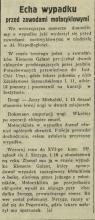 Echa wypadku. Al. Niepodlegości. 1938