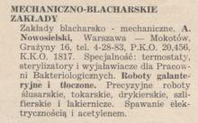 Zakład Blacharski, 1938