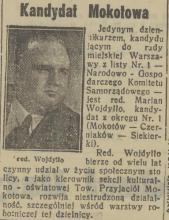 Kandydat Mokotowa, 1938