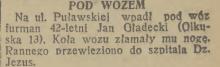 Pod wozem, 1939