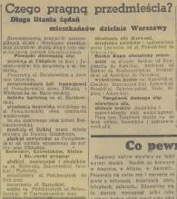 Długa litania żądań, 1939