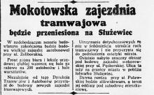 Zajezdnia będzie przeniesiona, 1939