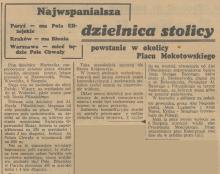 Najwspanialsza dzielnica, 1939