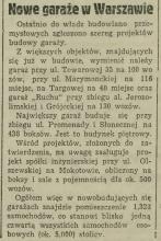 Nowe garaże, 1938