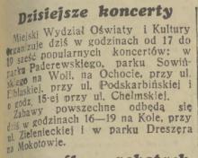 Koncert przy Chełmskiej, 1939