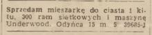 Mieszarka do ciasta i kitu, 1947
