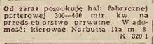 Poszukuję hali fabrycznej, 1947