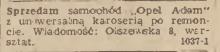 Sprzedam Opel Adam, 1947