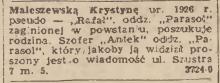 "Antek" proszony o wiadomość, 1947