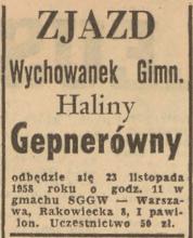 Zjazd wychowanek Gepnerówny, 1958