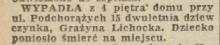 Wypadła z 4 piętra, 1958